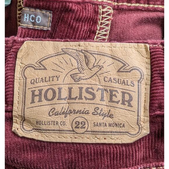 Hollister Mens Casual Classics Burgundy Corduroy Jeans 32x29 Straight 90s Vibe - Picture 9 of 11